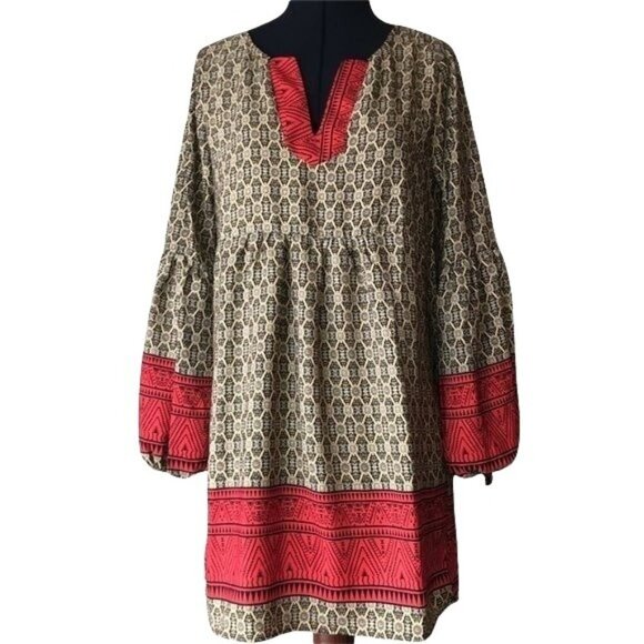 Miin Tops - Miin Boho Ethnic Patterned Tunic Size S